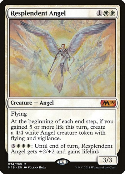 Resplendent Angel (M19) #34 Mythic Rare (Near Mint) Core Set 2019 Magic: The Gathering: 2018