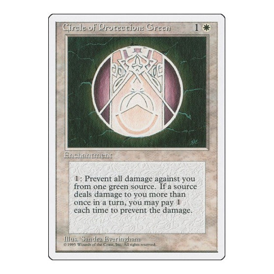 Circle of Protection Green (4ED) #16 Common Fourth Edition Magic: The Gathering: 1995