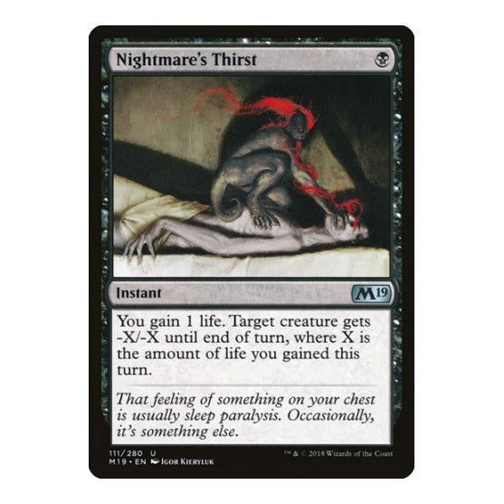 Nightmares Thirst (M19) #111 Uncommon (Lightly Played) Core Set 2019 Magic: The Gathering: 2018