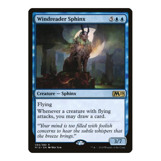 Windreader Sphinx (M19) #84 Rare (Lightly Played) Core Set 2019 Magic: The Gathering: 2018