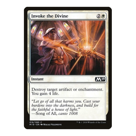 Invoke the Divine (M19) #16 Common (Lightly Played) Core Set 2019 Magic: The Gathering: 2018
