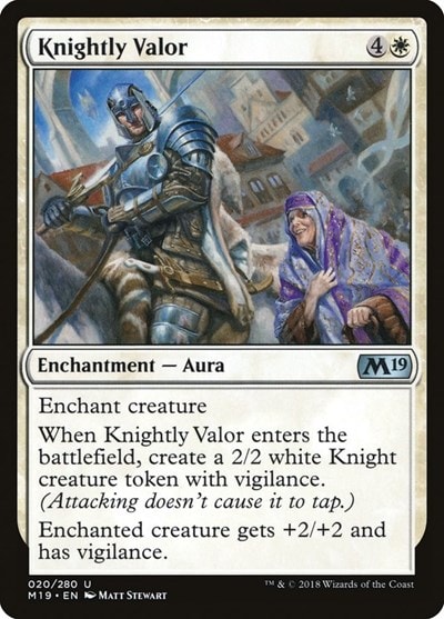 Knightly Valor (M19) #20 Uncommon (Lightly Played) Core Set 2019 Magic: The Gathering: 2018