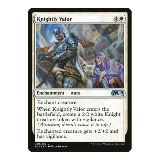 Knightly Valor (M19) #20 Uncommon (Lightly Played) Core Set 2019 Magic: The Gathering: 2018