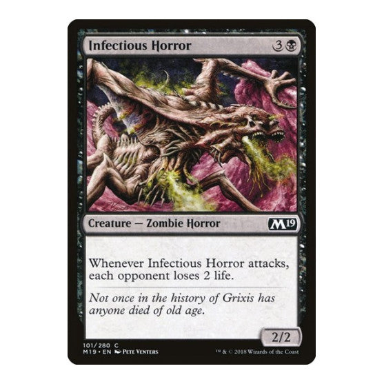 Infectious Horror (M19) #101 Common (Lightly Played) Core Set 2019 Magic: The Gathering: 2018