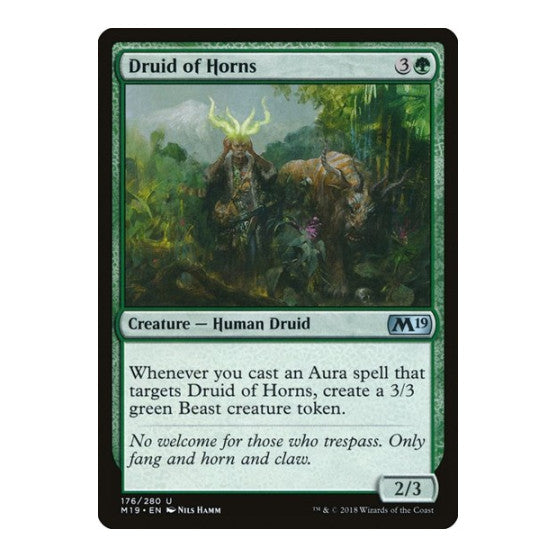 Druid of Horns (M19) #176 Uncommon (Lightly Played) Core Set 2019 Magic: The Gathering: 2018