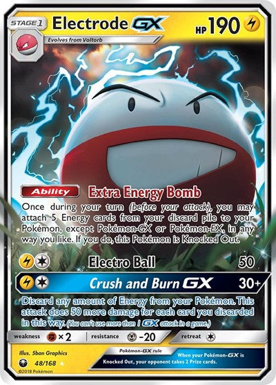 Electrode GX (CES) #48/168 Ultra Rare (Holofoil Lightly Played) SM - Celestial Storm Pokemon: 2018