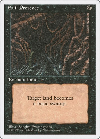 Evil Presence (4ED) #136 Uncommon (Lightly Played) Fourth Edition Magic: The Gathering: 1995