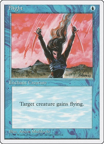 1995 Magic: Fourth Edition (4ED) - Flight (#72, Common) (Heavily Played)