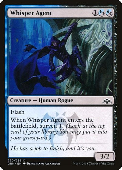 Whisper Agent (GRN) #220 Common (Lightly Played) Guilds of Ravnica Magic: The Gathering: 2018