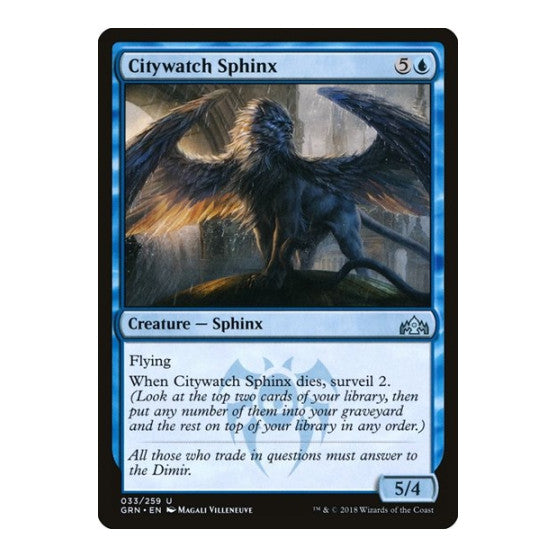 Citywatch Sphinx (GRN) #33 Uncommon (Lightly Played) Guilds of Ravnica Magic: The Gathering: 2018