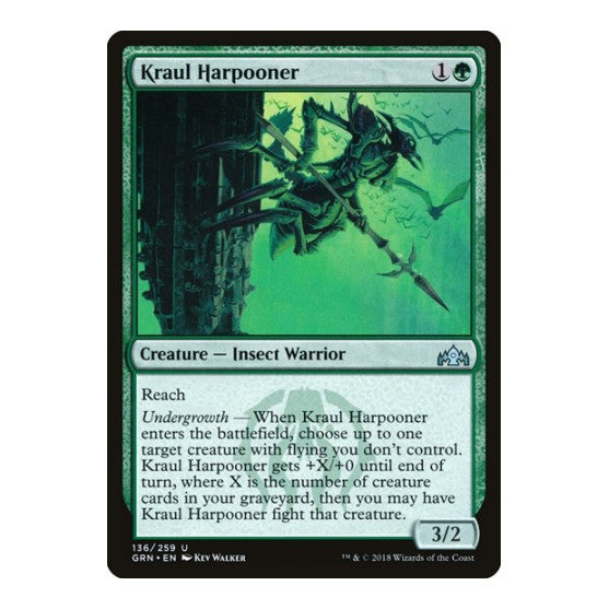 Kraul Harpooner (GRN) #136 Uncommon (Lightly Played) Guilds of Ravnica Magic: The Gathering: 2018