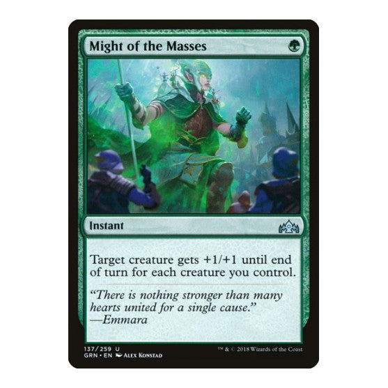 Might of the Masses (GRN) #137 Uncommon (Lightly Played) Guilds of Ravnica Magic: The Gathering: 2018