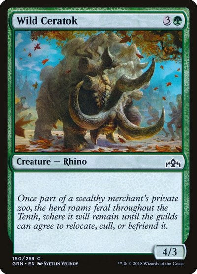 Wild Ceratok (GRN) #150 Common (Lightly Played) Guilds of Ravnica Magic: The Gathering: 2018
