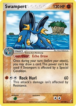 Swampert - 27/100 (EX Crystal Guardians) (PR) #027/100 Holo Rare (Holofoil Heavily Played) Deck Exclusives Pokemon: 2016