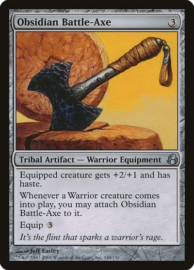 Obsidian Battle Axe (MOR) #144 Uncommon (Heavily Played) Morningtide Magic: The Gathering: 2008