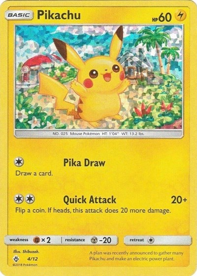 Pikachu - 4/12 (M18) #004/012 Promo (Holofoil Moderately Played) McDonald's Promos 2018 Pokemon: 2018