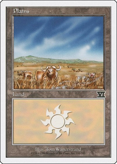 Plains 332 (6ED) #332 Land (Heavily Played) Classic Sixth Edition Magic: The Gathering: 1999