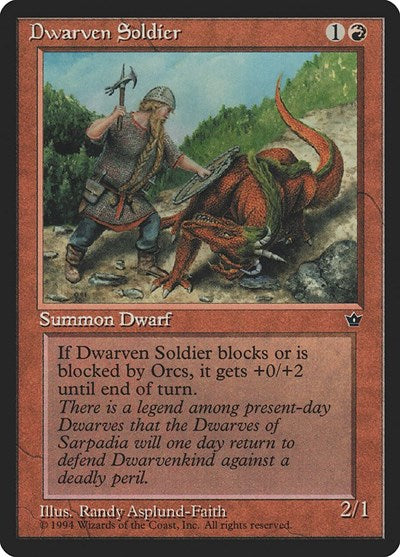 Dwarven Soldier Asplund Faith (FEM) #53b Common Fallen Empires Magic: The Gathering: 1994