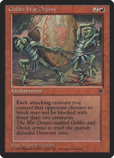Goblin War Drums Hudson (FEM) #58c Common Fallen Empires Magic: The Gathering: 1994