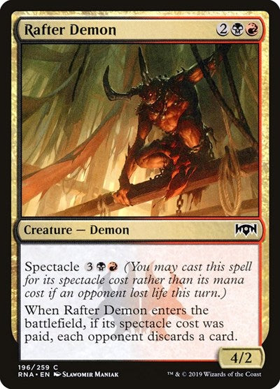 Rafter Demon (RNA) #196 Common (Lightly Played) Ravnica Allegiance Magic: The Gathering: 2019