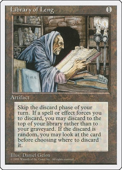 Library of Leng (4ED) #351 Uncommon (Lightly Played) Fourth Edition Magic: The Gathering: 1995