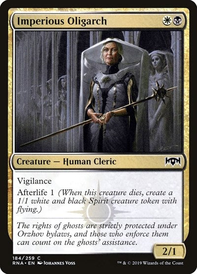 Imperious Oligarch (RNA) #184 Common (Lightly Played) Ravnica Allegiance Magic: The Gathering: 2019