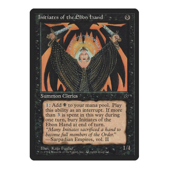Initiates of the Ebon Hand (Foglio) (FEM) #39c Common (Heavily Played) Fallen Empires Magic: The Gathering: 1994
