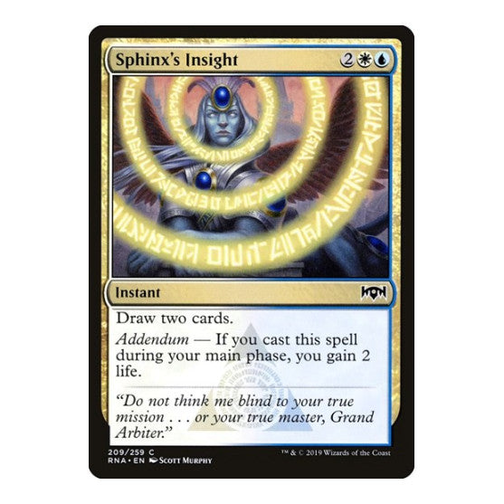 Sphinxs Insight (RNA) #209 Common (Lightly Played) Ravnica Allegiance Magic: The Gathering: 2019