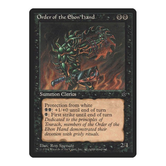 Order of the Ebon Hand (Spencer) (FEM) #42c Common (Heavily Played) Fallen Empires Magic: The Gathering: 1994