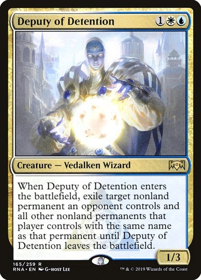 Deputy of Detention (RNA) #165 Rare (Lightly Played) Ravnica Allegiance Magic: The Gathering: 2019