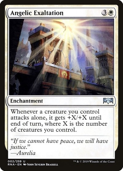 Angelic Exaltation (RNA) #2 Uncommon (Lightly Played) Ravnica Allegiance Magic: The Gathering: 2019