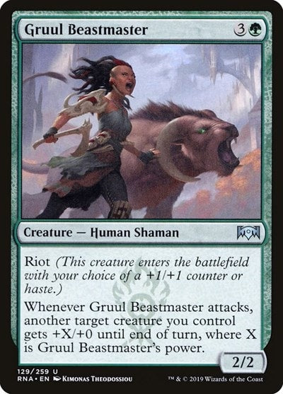 Gruul Beastmaster (RNA) #129 Uncommon (Lightly Played) Ravnica Allegiance Magic: The Gathering: 2019