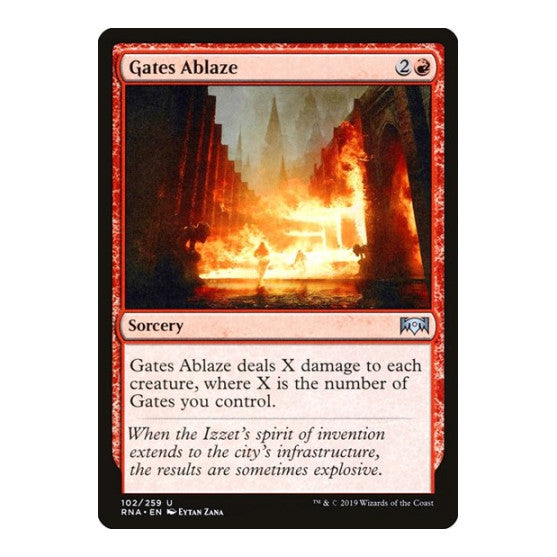 Gates Ablaze (RNA) #102 Uncommon (Lightly Played) Ravnica Allegiance Magic: The Gathering: 2019