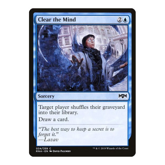 Clear the Mind (RNA) #34 Common (Lightly Played) Ravnica Allegiance Magic: The Gathering: 2019