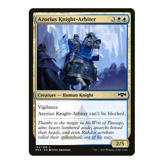Azorius Knight Arbiter (RNA) #154 Common (Lightly Played) Ravnica Allegiance Magic: The Gathering: 2019