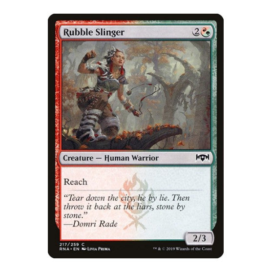 Rubble Slinger (RNA) #217 Common (Lightly Played) Ravnica Allegiance Magic: The Gathering: 2019
