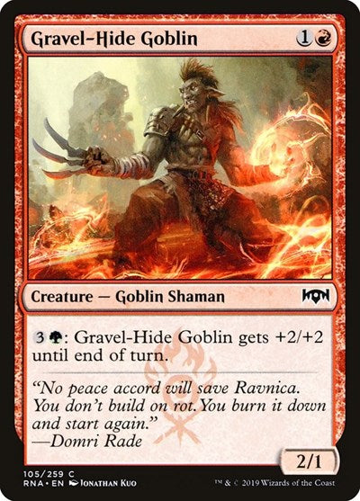 Gravel Hide Goblin (RNA) #105 Common (Lightly Played) Ravnica Allegiance Magic: The Gathering: 2019