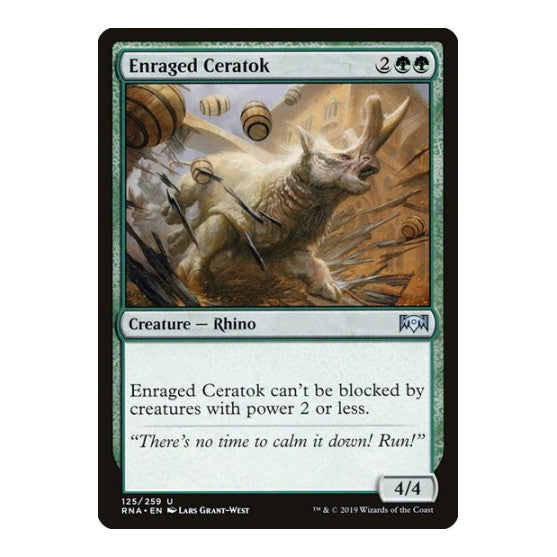 Enraged Ceratok (RNA) #125 Uncommon (Lightly Played) Ravnica Allegiance Magic: The Gathering: 2019