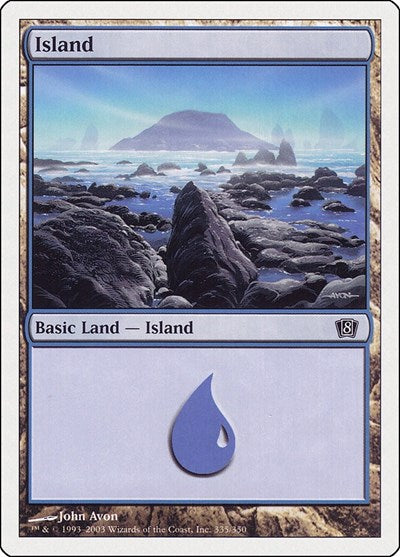 Island 335 (8ED) #335★ Land (Lightly Played) 8th Edition Magic: The Gathering: 2003
