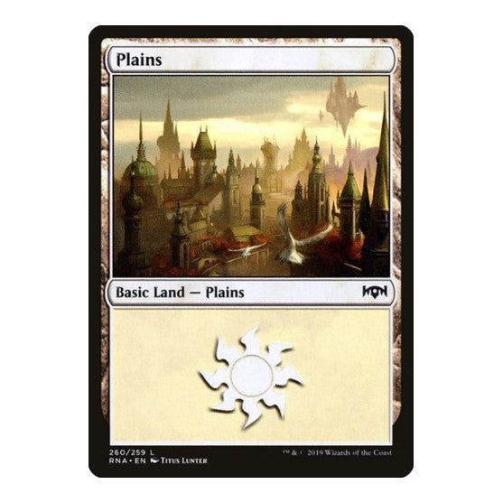 Plains (RNA) #260 Land (Foil Lightly Played) Ravnica Allegiance Magic: The Gathering: 2019