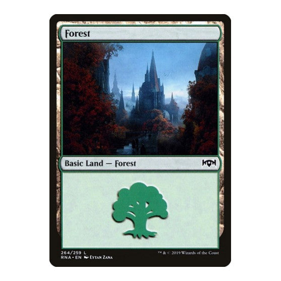Forest (RNA) #264 Land (Foil Lightly Played) Ravnica Allegiance Magic: The Gathering: 2019