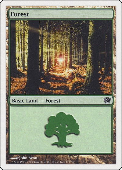 Forest 347 (9ED) #347★ Land (Moderately Played) 9th Edition Magic: The Gathering: 2005