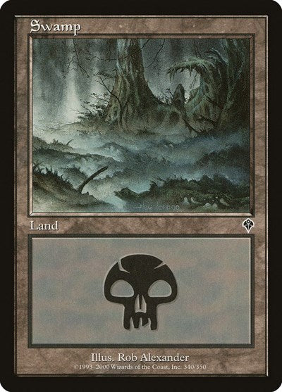 Swamp 340 (INV) #340 Land Invasion Magic: The Gathering: 2000