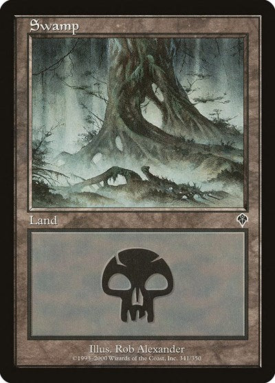 Swamp 341 (INV) #341 Land (Heavily Played) Invasion Magic: The Gathering: 2000