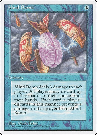 Mind Bomb (4ED) #87 Uncommon (Moderately Played) Fourth Edition Magic: The Gathering: 1995