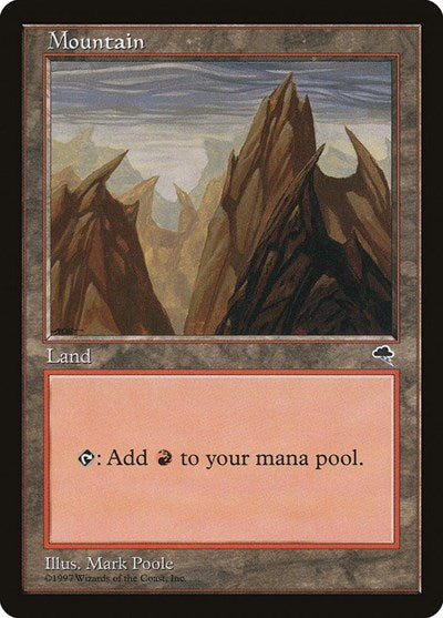 Mountain Vertical (TMP) #343 Land (Heavily Played) Tempest Magic: The Gathering: 1997
