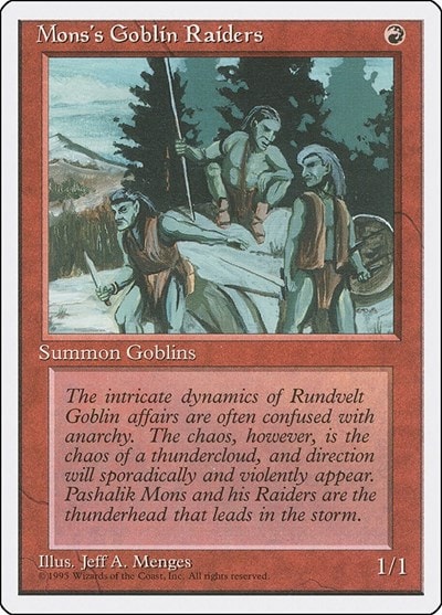 Mons's Goblin Raiders (4ED) #213 Common Fourth Edition Magic: The Gathering: 1995