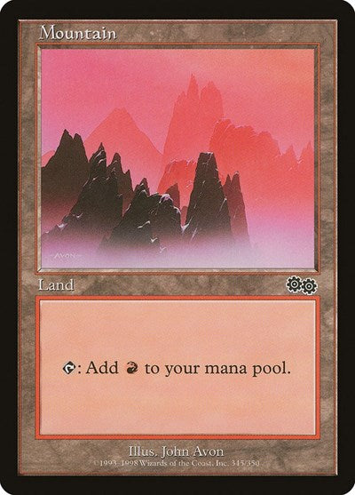 Mountain 345 (USG) #345 Land (Lightly Played) Urza's Saga Magic: The Gathering: 1998