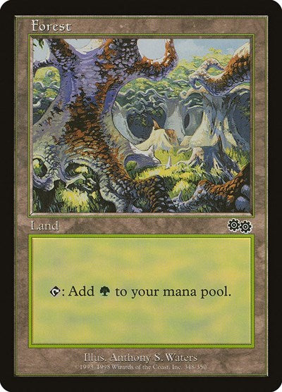 Forest 348 (USG) #348 Land (Moderately Played) Urza's Saga Magic: The Gathering: 1998