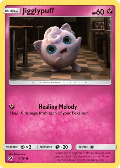 Jigglypuff (Holo Common) (DEP) #14/18 Common Detective Pikachu Pokemon: 2019